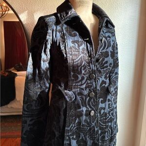 Free People Black and Gray Patterned Blazer